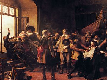 Defenestration of Prague, this incident marks the beginning of the Thirty Years' War in 1618.