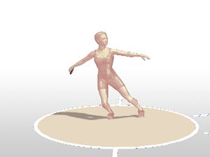 Observe a side-view animation of discus throw