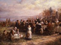 Jennie Augusta Brownscombe: Thanksgiving at Plymouth