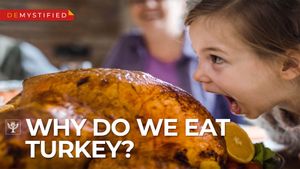 Discover why Americans eat turkey on Thanksgiving and what the Pilgrims ate with the Wampanoag